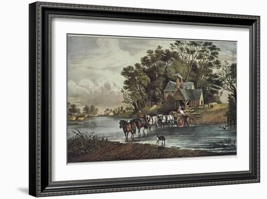 The Nearest Way in Summertime-Currier & Ives-Framed Giclee Print