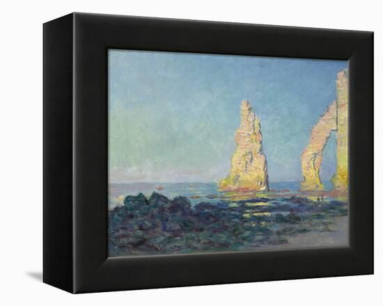The Needle of Etretat, Low Tide; Aiguille D'Etretat, Maree Basse, 1883-Claude Monet-Framed Premier Image Canvas