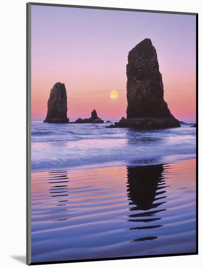 The Needles Rock Monoliths at Sunrise, Cannon Beach, Oregon, USA-Jaynes Gallery-Mounted Photographic Print