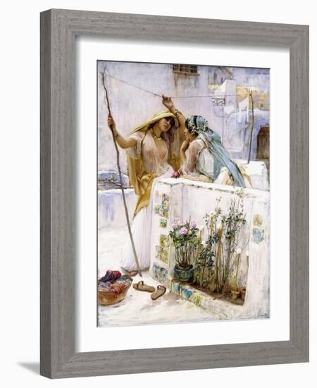 The Neighbours, Terraces of Algiers, 1887-Frederick Arthur Bridgman-Framed Giclee Print