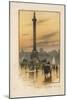 The Nelson Column, the National Gallery, Trafalgar Square-English School-Mounted Giclee Print