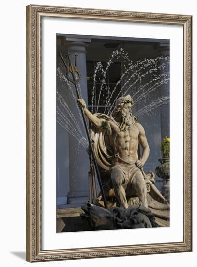 The Neptune Fountain with the Regency Style Municipal Offices in the Background-null-Framed Photographic Print