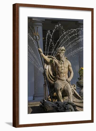 The Neptune Fountain with the Regency Style Municipal Offices in the Background-null-Framed Photographic Print