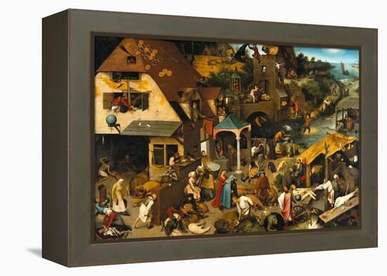 The Netherlandish Proverbs (The Blue Cloak or the Topsy Turvy World), 1559-Pieter Bruegel the Elder-Framed Premier Image Canvas