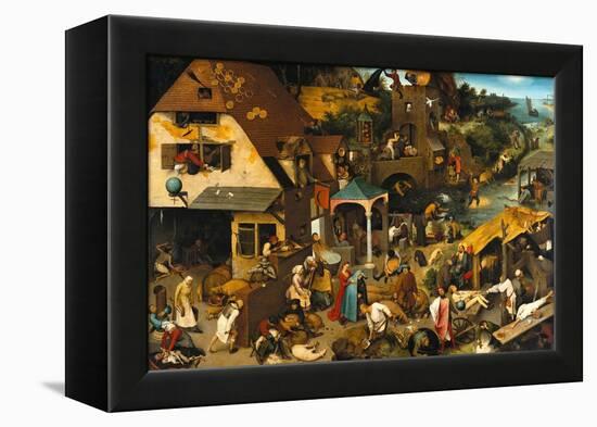 The Netherlandish Proverbs (The Blue Cloak or the Topsy Turvy World), 1559-Pieter Bruegel the Elder-Framed Premier Image Canvas