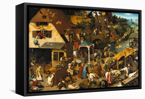 The Netherlandish Proverbs (The Blue Cloak or the Topsy Turvy World), 1559-Pieter Bruegel the Elder-Framed Premier Image Canvas