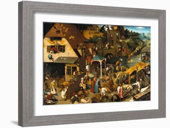 The Netherlandish Proverbs (The Blue Cloak or the Topsy Turvy World), 1559-Pieter Bruegel the Elder-Framed Giclee Print