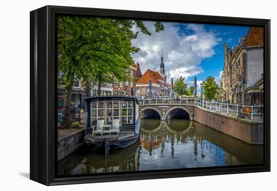 The Netherlands, Alkmaar, Church, Church Steeple, Canal-Ingo Boelter-Framed Premier Image Canvas