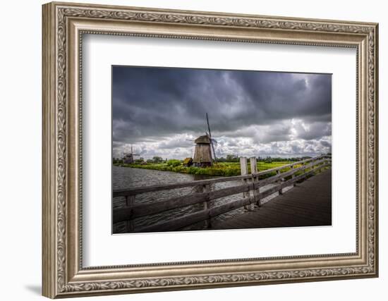 The Netherlands, Channel, Canal, Mill, Windmill-Ingo Boelter-Framed Photographic Print