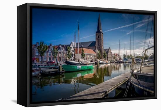 The Netherlands, Frisia, Harlingen, Harbour, Zuiderhaven-Ingo Boelter-Framed Premier Image Canvas