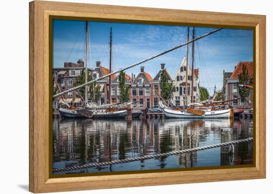 The Netherlands, Frisia, Harlingen, Harbour, Zuiderhaven-Ingo Boelter-Framed Premier Image Canvas