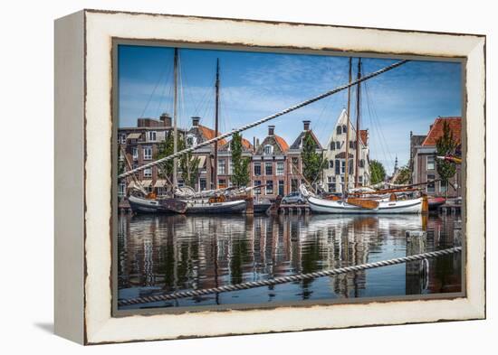 The Netherlands, Frisia, Harlingen, Harbour, Zuiderhaven-Ingo Boelter-Framed Premier Image Canvas