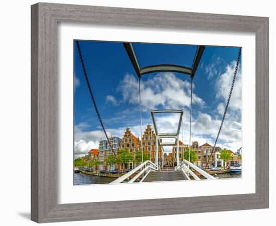 The Netherlands, Haarlem, Canal, Bridge, Drawbridge-Ingo Boelter-Framed Photographic Print