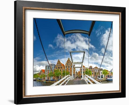 The Netherlands, Haarlem, Canal, Bridge, Drawbridge-Ingo Boelter-Framed Photographic Print