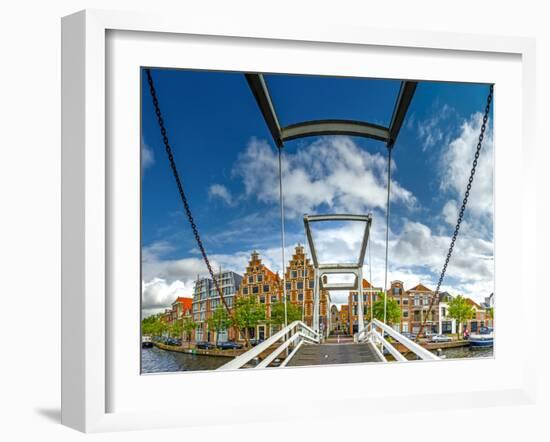 The Netherlands, Haarlem, Canal, Bridge, Drawbridge-Ingo Boelter-Framed Photographic Print