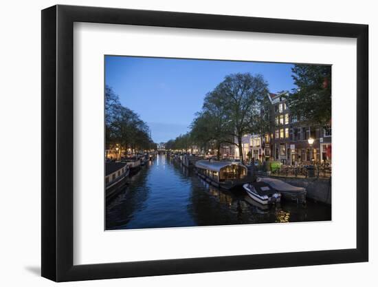 The Netherlands, Holland, Amsterdam, Prinsengracht, blue hour-olbor-Framed Photographic Print