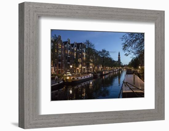 The Netherlands, Holland, Amsterdam, Prinsengracht, blue hour-olbor-Framed Photographic Print