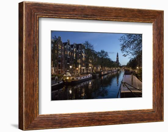 The Netherlands, Holland, Amsterdam, Prinsengracht, blue hour-olbor-Framed Photographic Print