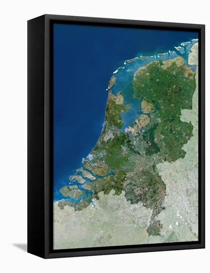 The Netherlands, Satellite Image-PLANETOBSERVER-Framed Premier Image Canvas