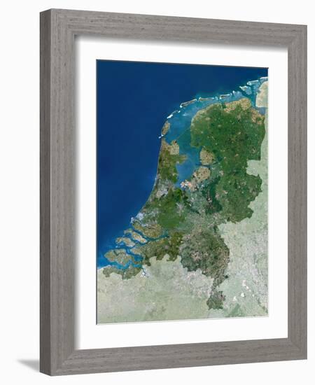 The Netherlands, Satellite Image-PLANETOBSERVER-Framed Photographic Print