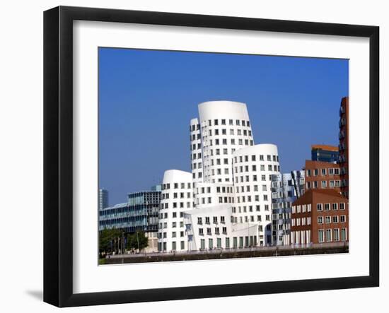 The Neuer Zollhof Building by Frank Gehry at the Medienhafen, Dusseldorf, North Rhine Westphalia-Yadid Levy-Framed Photographic Print