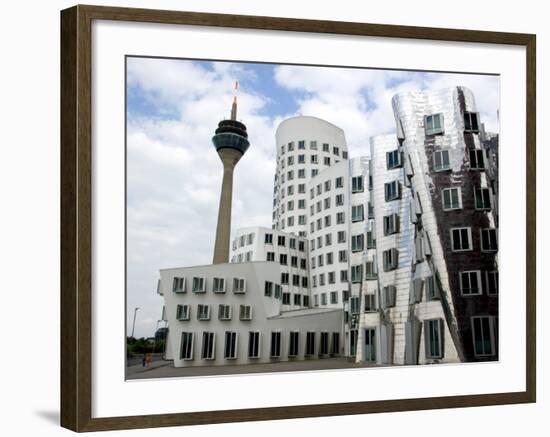 The Neuer Zollhof Building by Frank Gehry at the Medienhafen, Dusseldorf, North Rhine Westphalia-Yadid Levy-Framed Photographic Print