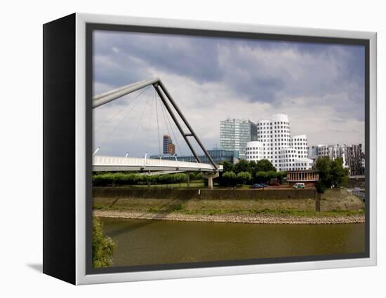 The Neuer Zollhof Buildings by Frank Gehry at the Medienhafen, Dusseldorf, North Rhine Westphalia-Yadid Levy-Framed Premier Image Canvas