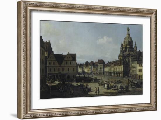 The Neumarkt in Dresden as Seen from the Moritz-Strasse, 1749-51-Canaletto-Framed Giclee Print