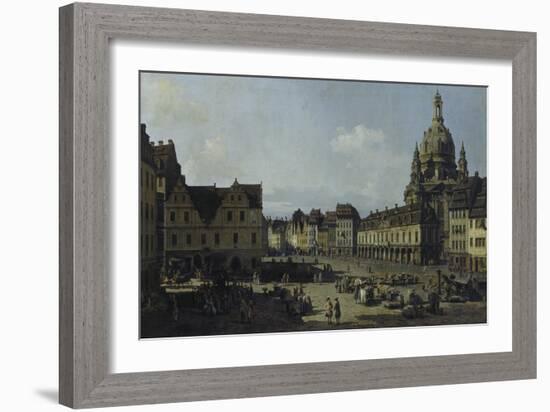 The Neumarkt in Dresden as Seen from the Moritz-Strasse, 1749-51-Canaletto-Framed Giclee Print