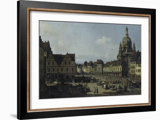 The Neumarkt in Dresden as Seen from the Moritz-Strasse, 1749-51-Canaletto-Framed Giclee Print