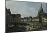 The Neumarkt in Dresden as Seen from the Moritz-Strasse, 1749-51-Canaletto-Mounted Giclee Print