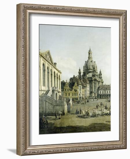 The Neumarkt in Dresden Seen from the Juedenhofe (Detail), 1749-Canaletto-Framed Giclee Print