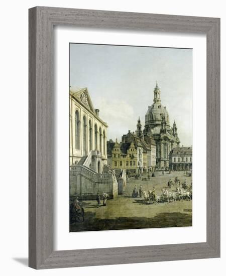 The Neumarkt in Dresden Seen from the Juedenhofe (Detail), 1749-Canaletto-Framed Giclee Print