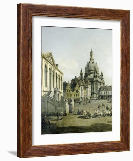 The Neumarkt in Dresden Seen from the Juedenhofe (Detail), 1749-Canaletto-Framed Giclee Print