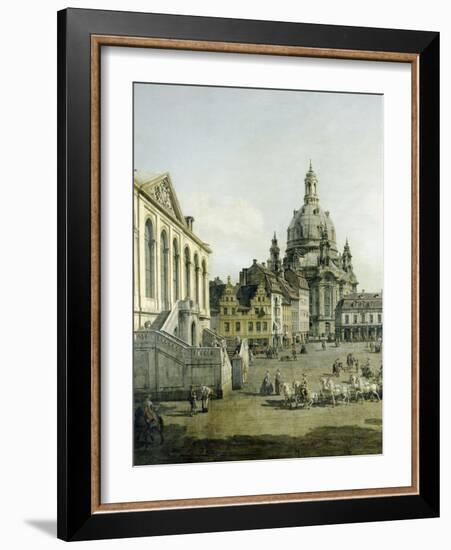 The Neumarkt in Dresden Seen from the Juedenhofe (Detail), 1749-Canaletto-Framed Giclee Print