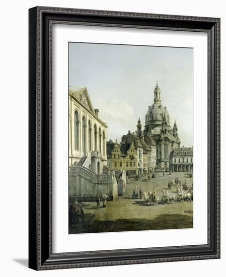 The Neumarkt in Dresden Seen from the Juedenhofe (Detail), 1749-Canaletto-Framed Giclee Print