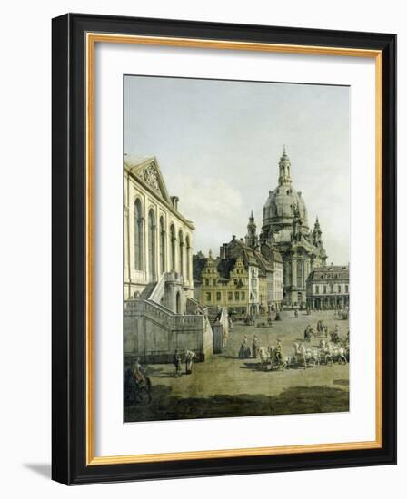 The Neumarkt in Dresden Seen from the Juedenhofe (Detail), 1749-Canaletto-Framed Giclee Print