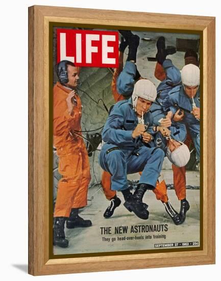 The New Astronauts, Astronauts Learning to Eat in Weightless Environment, September 27, 1963-Ralph Morse-Framed Premier Image Canvas