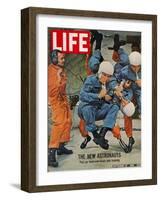 The New Astronauts, Astronauts Learning to Eat in Weightless Environment, September 27, 1963-Ralph Morse-Framed Photographic Print