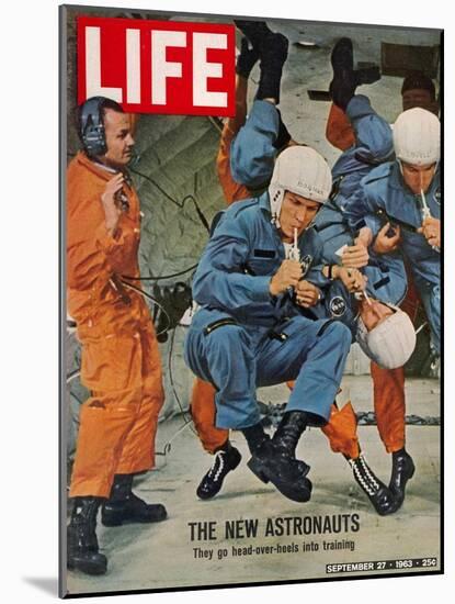 The New Astronauts, Astronauts Learning to Eat in Weightless Environment, September 27, 1963-Ralph Morse-Mounted Photographic Print
