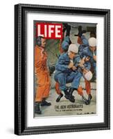The New Astronauts, Astronauts Learning to Eat in Weightless Environment, September 27, 1963-Ralph Morse-Framed Photographic Print
