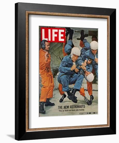 The New Astronauts, Astronauts Learning to Eat in Weightless Environment, September 27, 1963-Ralph Morse-Framed Photographic Print