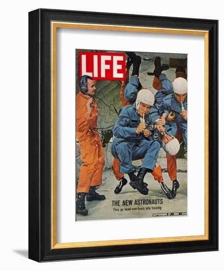 The New Astronauts, Astronauts Learning to Eat in Weightless Environment, September 27, 1963-Ralph Morse-Framed Photographic Print