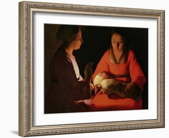 The New Born Child, Late 1640-Georges de La Tour-Framed Giclee Print