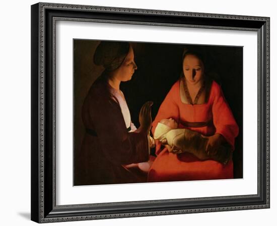 The New Born Child, Late 1640-Georges de La Tour-Framed Giclee Print