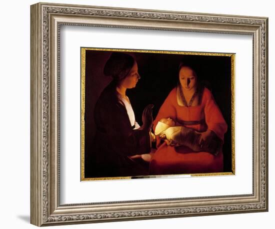 The New Born Child (The New Born Child). Painting by Georges De La Tour (1593-1652), 17Th Century.-Georges De La Tour-Framed Giclee Print