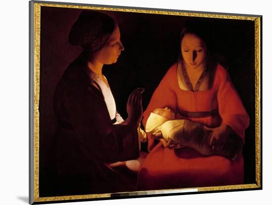 The New Born Child (The New Born Child). Painting by Georges De La Tour (1593-1652), 17Th Century.-Georges De La Tour-Mounted Giclee Print