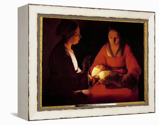 The New Born Child (The New Born Child). Painting by Georges De La Tour (1593-1652), 17Th Century.-Georges De La Tour-Framed Premier Image Canvas