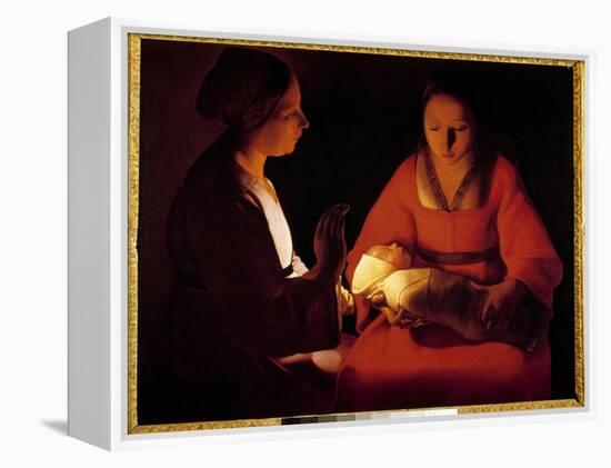 The New Born Child (The New Born Child). Painting by Georges De La Tour (1593-1652), 17Th Century.-Georges De La Tour-Framed Premier Image Canvas