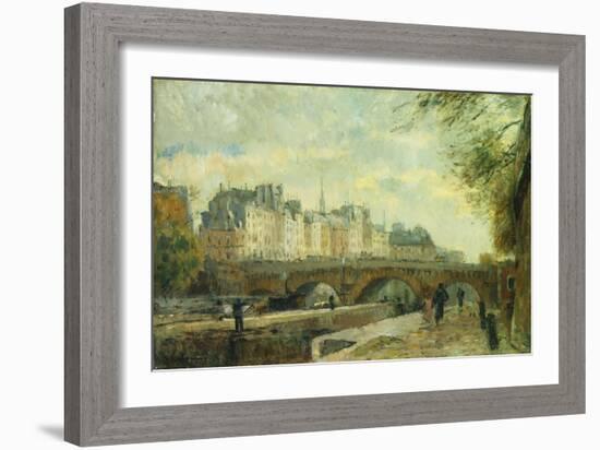 The New Bridge of the City; Le Pont Neuf De La Cite-Albert-Charles Lebourg-Framed Giclee Print